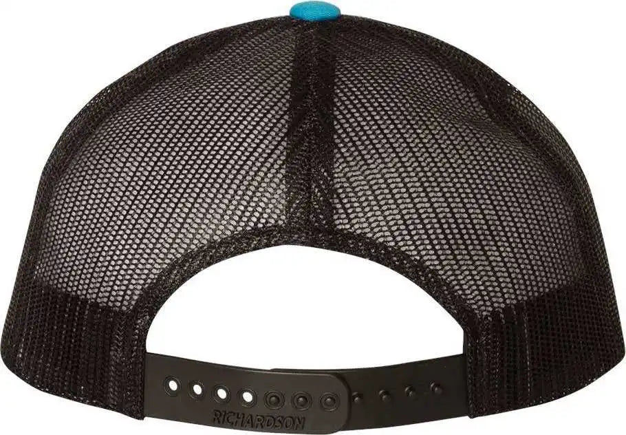 Richardson 115 Low Pro Trucker Caps - Cyan Black