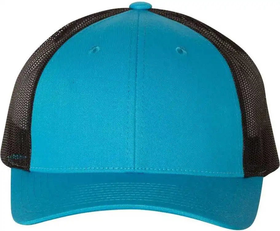 Richardson 115 Low Pro Trucker Caps - Cyan Black