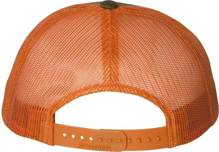 Richardson 115 Low Pro Trucker Caps - Dark Loden Jaffa Orange