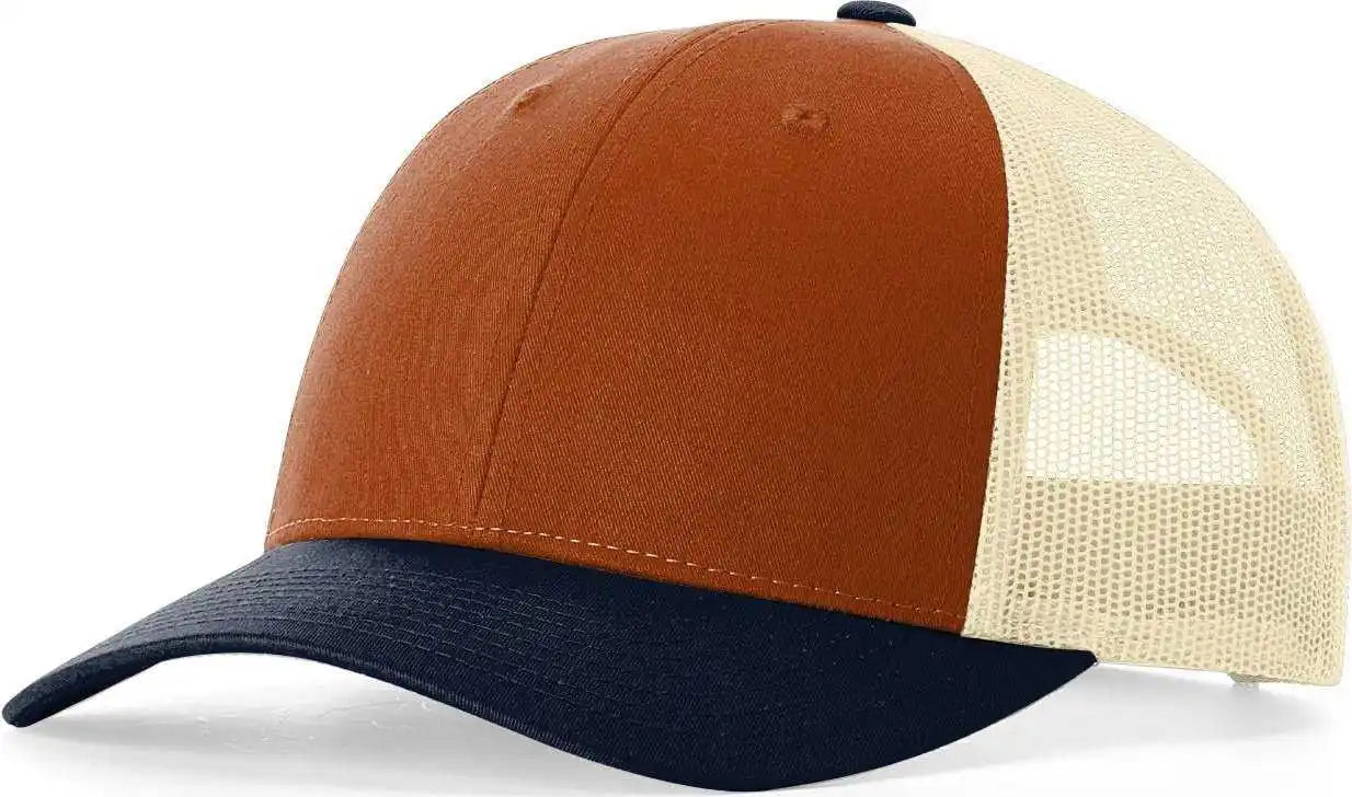 Richardson 115 Low Pro Trucker Caps Dark Orange/ Birch/ Patriot Blue Orange / s