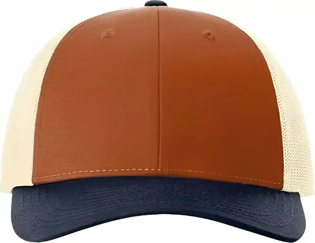 Richardson 115 Low Pro Trucker Caps Dark Orange/ Birch/ Patriot Blue Orange / s