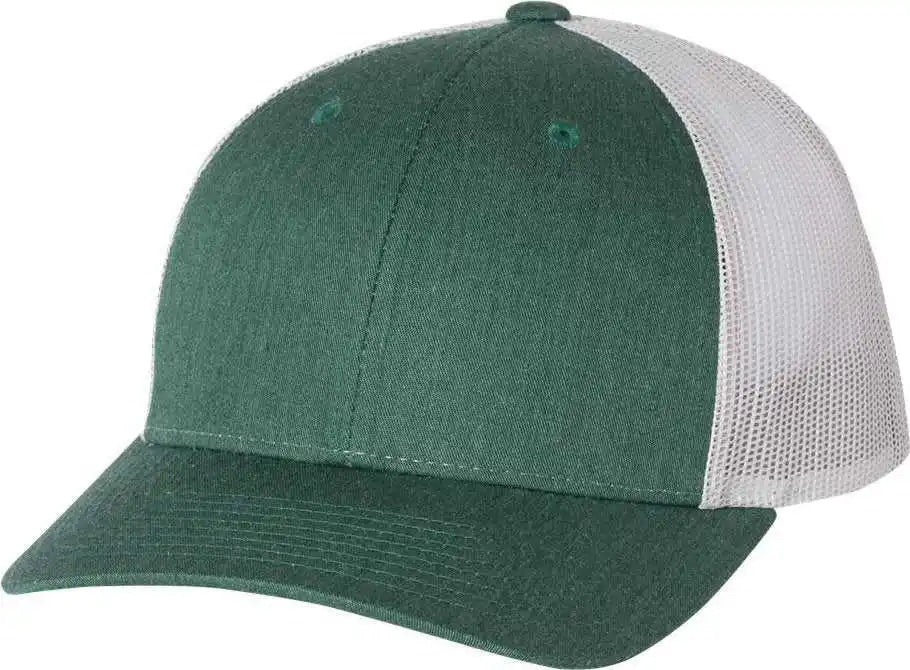 Richardson 115 Low Pro Trucker Caps Heather Dark Green Silver Forest Light Gray / Sm