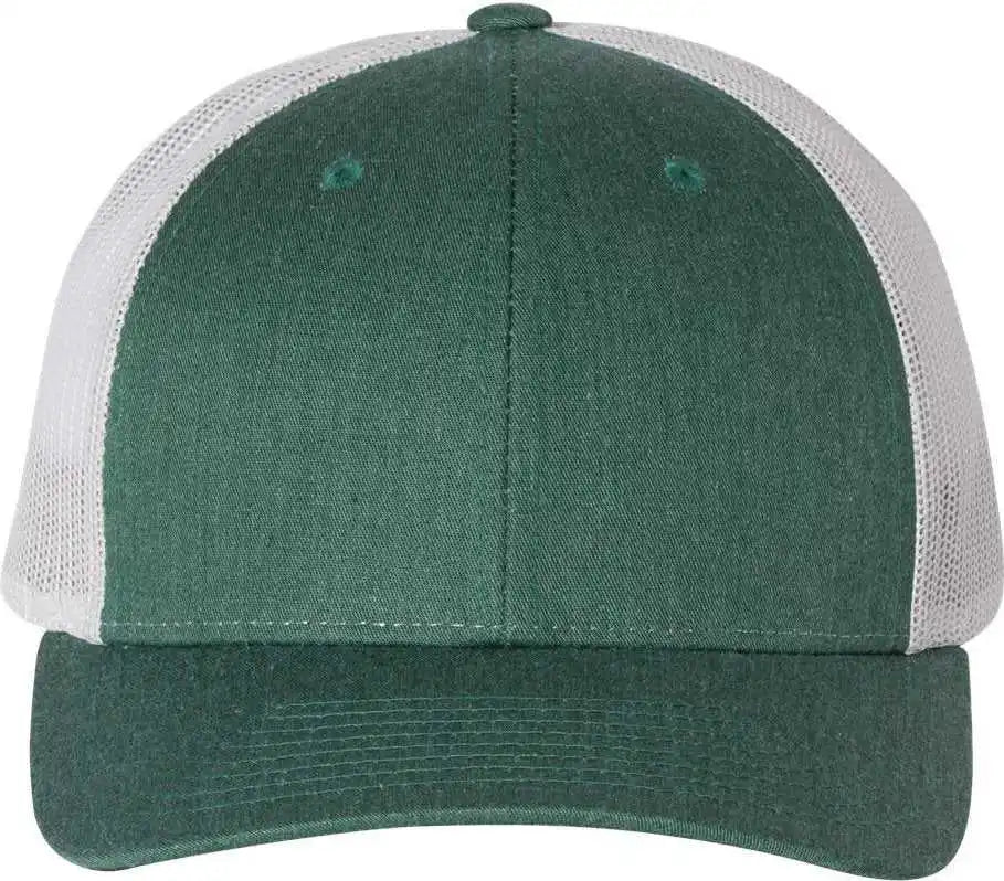 Richardson 115 Low Pro Trucker Caps Heather Dark Green Silver