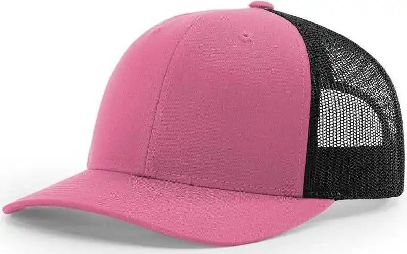 Richardson 115 Low Pro Trucker Caps Hot Pink Black / Sm