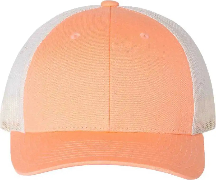 Richardson 115 Low Pro Trucker Caps - Sunkissed Peach Birch - Orange Light Gray / Sm