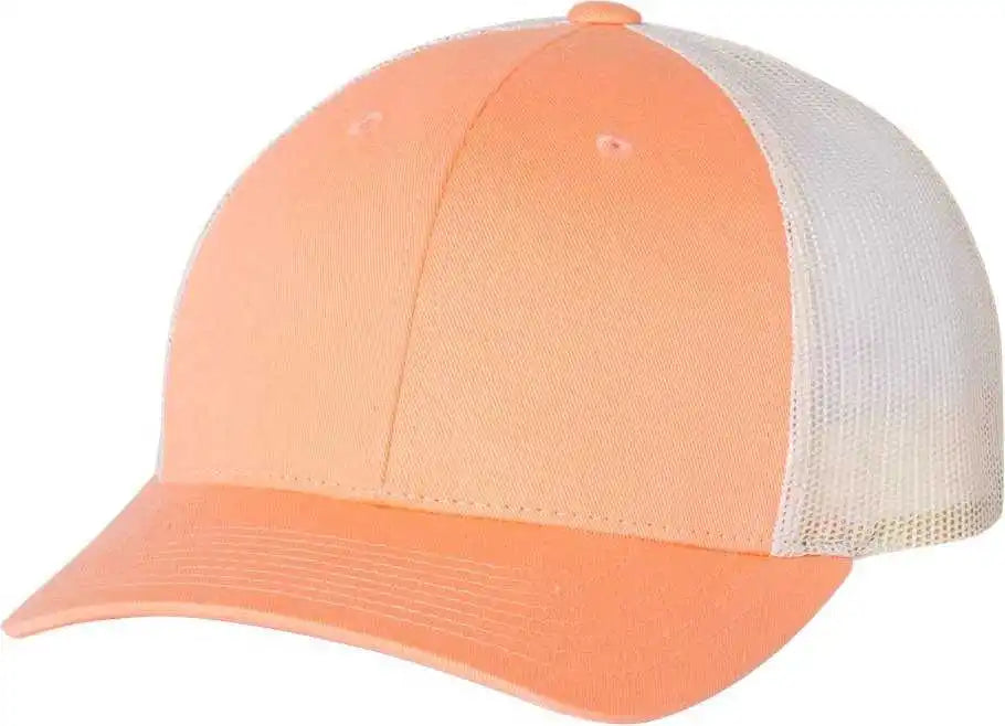 Richardson 115 Low Pro Trucker Caps - Sunkissed Peach Birch - Orange Light Gray / Sm