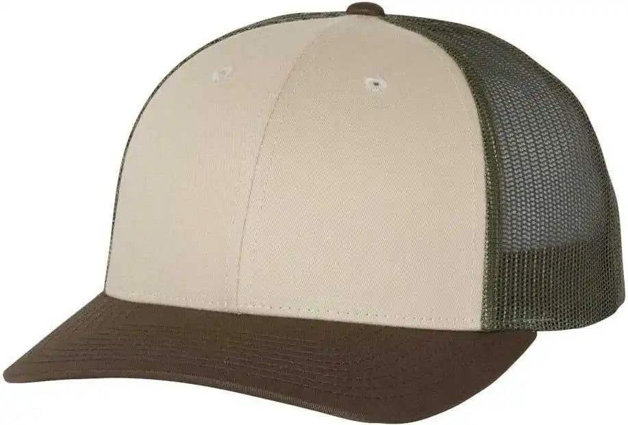 Richardson 115 Low Pro Trucker Caps Tan Loden Brown Forest / Sm