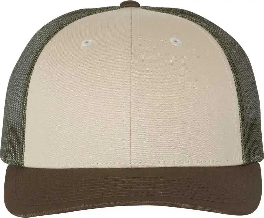 Richardson 115 Low Pro Trucker Caps Tan Loden Brown Forest / Sm