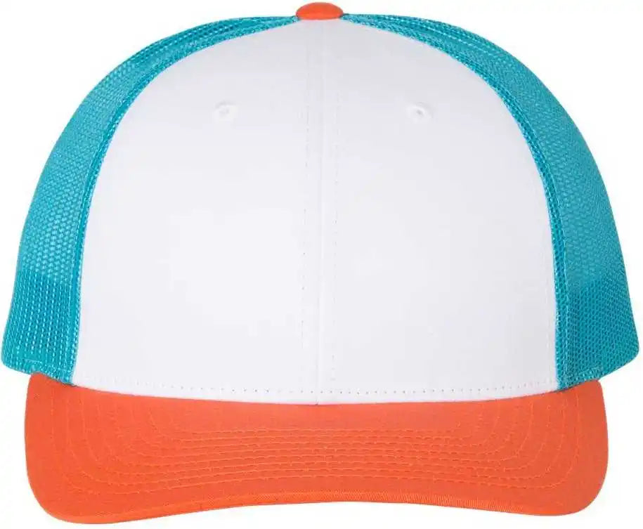 Richardson 115 Low Pro Trucker Caps White Blue Hawaiin Pale Orange / Sm