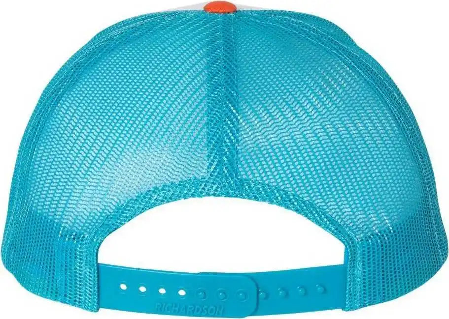 Richardson 115 Low Pro Trucker Caps White Blue Hawaiin Pale Orange