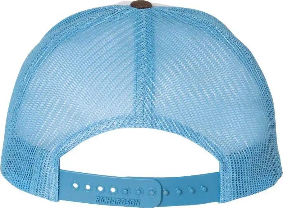 Richardson 115 Low Pro Trucker Caps - White Columbia Blue Brown