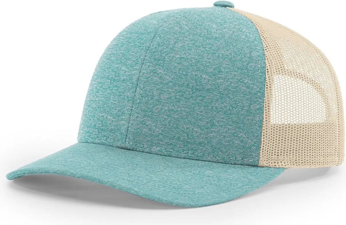 Richardson 115ch Low Pro Heather Trucker Cap - Green Teal Birch