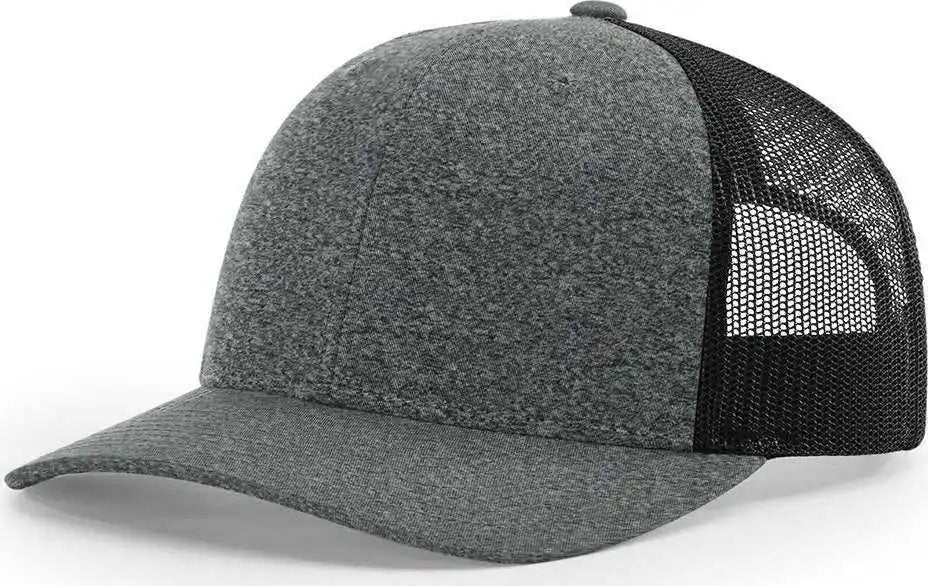 Richardson 115ch Low Pro Heather Trucker Caps Black / Sm