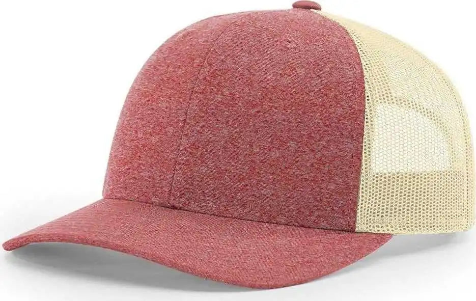Richardson 115ch Low Pro Heather Trucker Caps Red Birch Light Gray / Sm