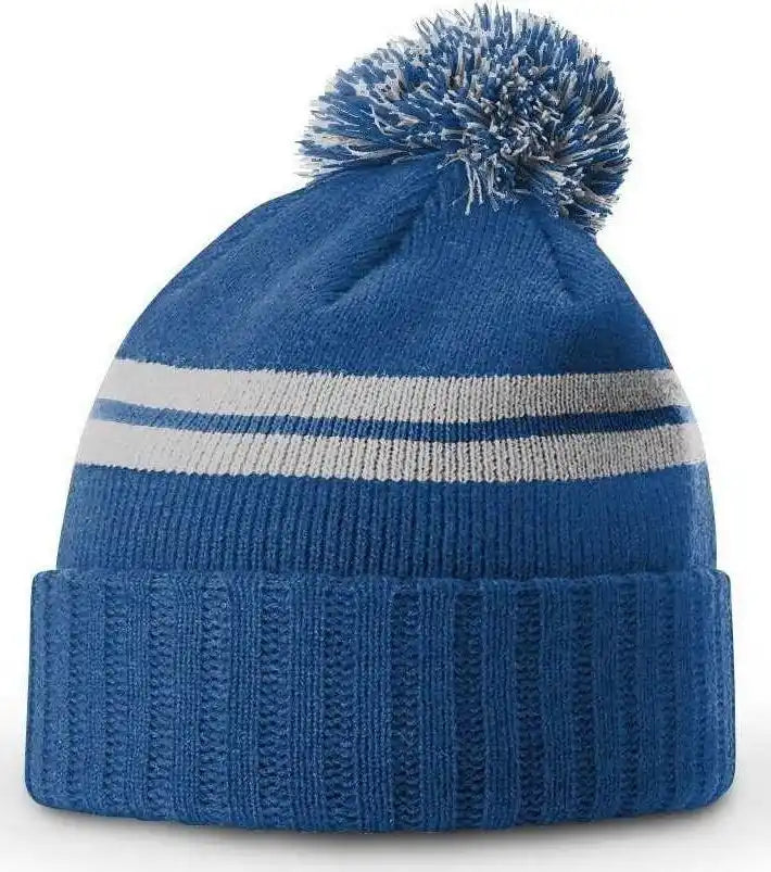 Richardson 135 Short Pom Beanies - Heather Royal - Osfm