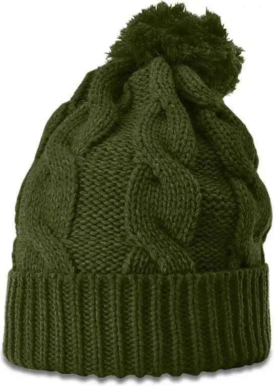 Richardson 141r Chunk Twist Knit Beanies with Cuff - Avocado - Forest / Osfm