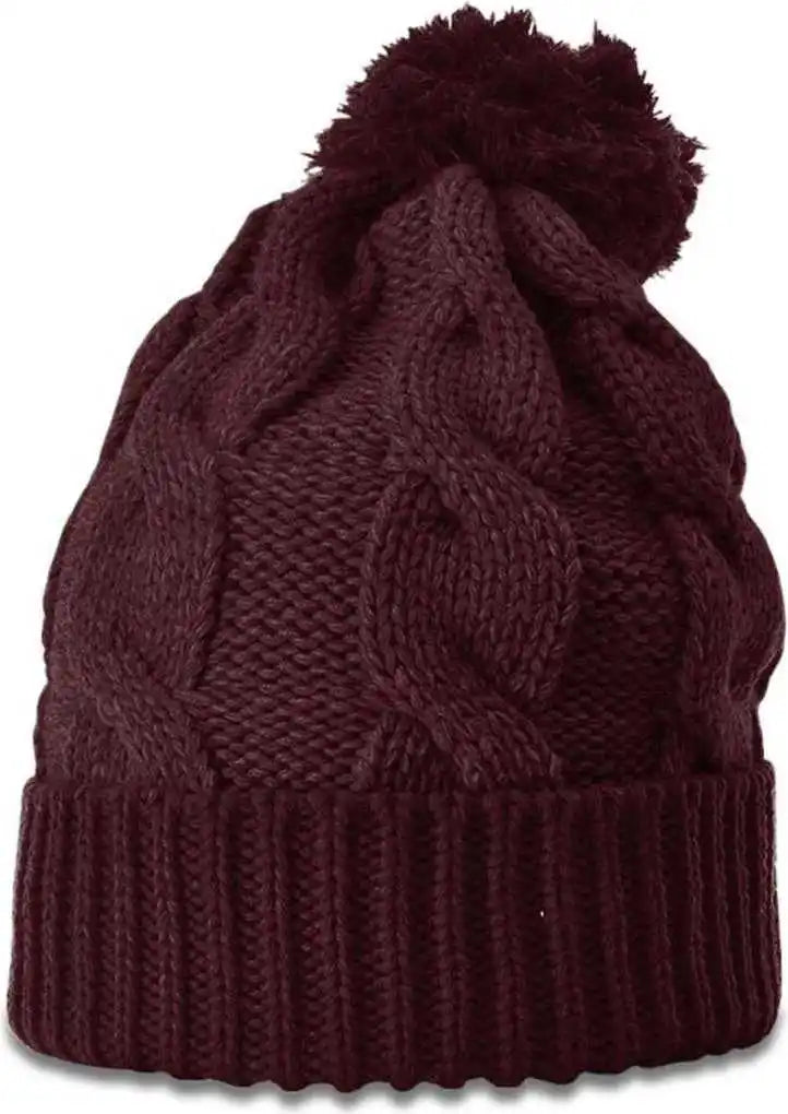 Richardson 141r Chunk Twist Knit Beanies with Cuff - Burgundy - Maroon / Osfm