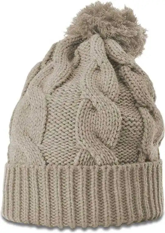 Richardson 141r Chunk Twist Knit Beanies with Cuff - Clay - Light Gray / Osfm