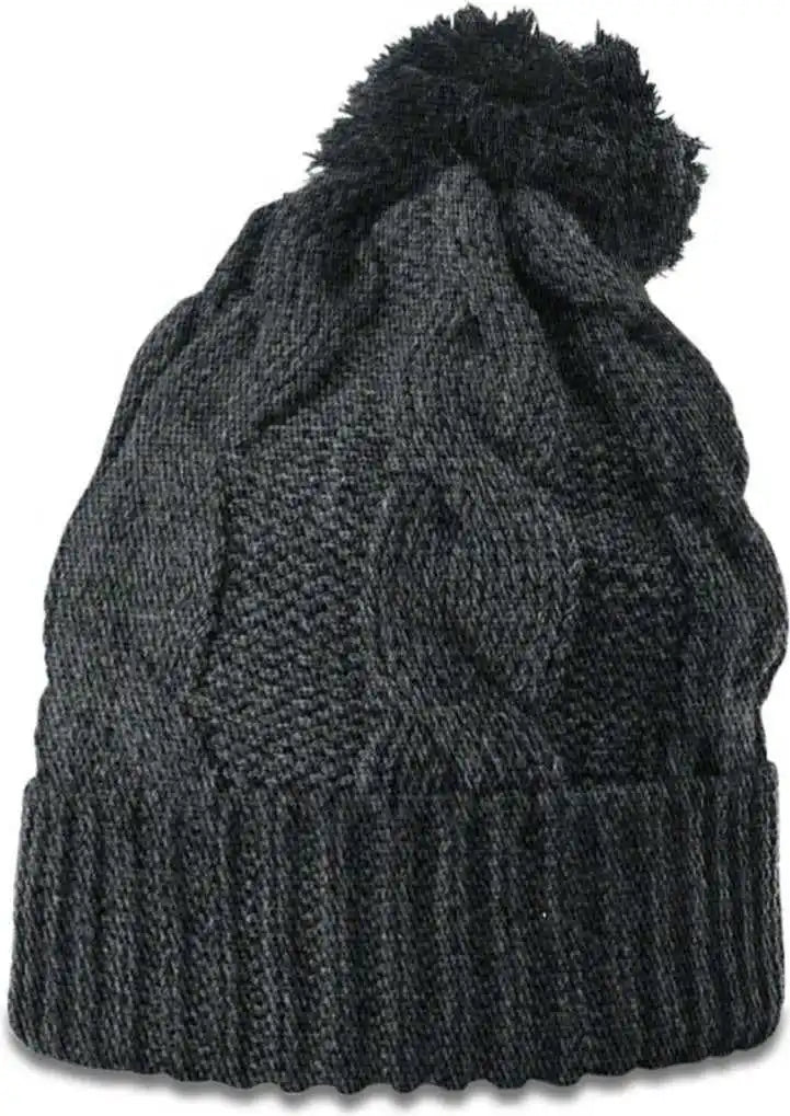 Richardson 141r Chunk Twist Knit Beanies with Cuff - Heather Charcoal - Dark Gray / Osfm