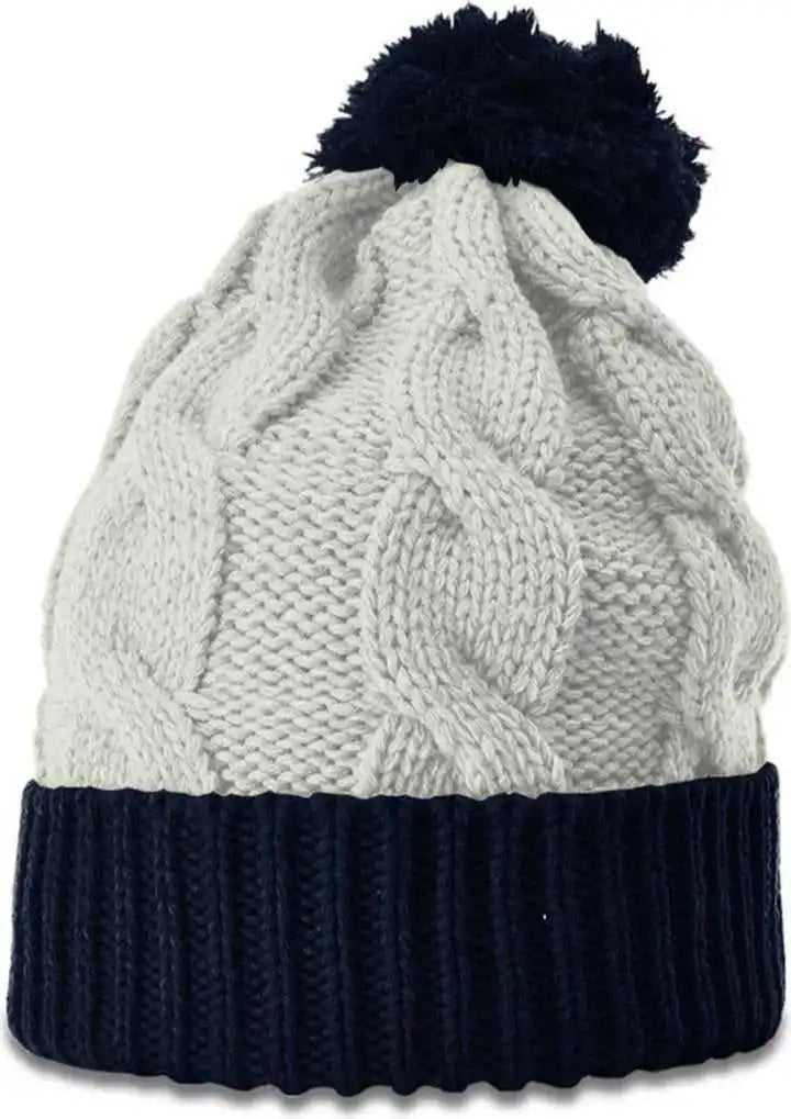 Richardson 141r Chunk Twist Knit Beanies with Cuff - Stone Navy - Osfm