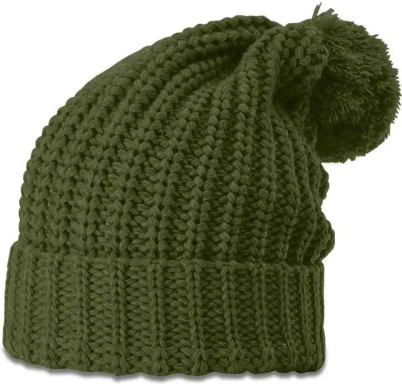 Richardson 143r Chunk Twist Knit Beanies with Cuff - Avocado - Forest / Osfm