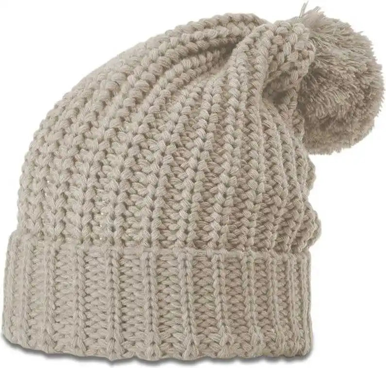 Richardson 143r Chunk Twist Knit Beanies with Cuff - Clay - Light Gray / Osfm