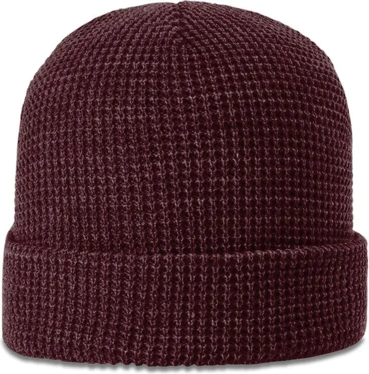 Richardson 146 Waffle Knit Beanie with Cuff - Burgundy - Osfm