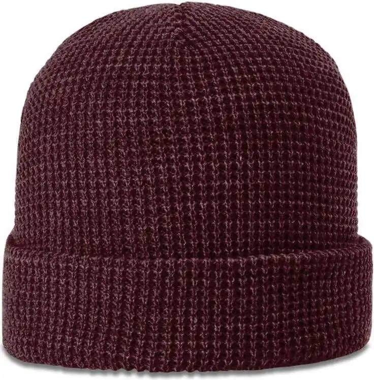 Richardson 146 Waffle Knit Beanies with Cuff - Burgandy - Maroon / Osfm