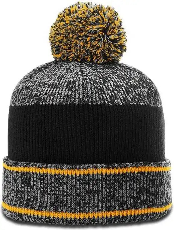 Richardson 148 Heathered Beanies with Cuff and Pom Gold / Osfm