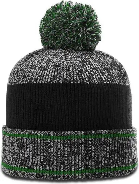 Richardson 148 Heathered Beanies with Cuff and Pom - Kelly - Osfm