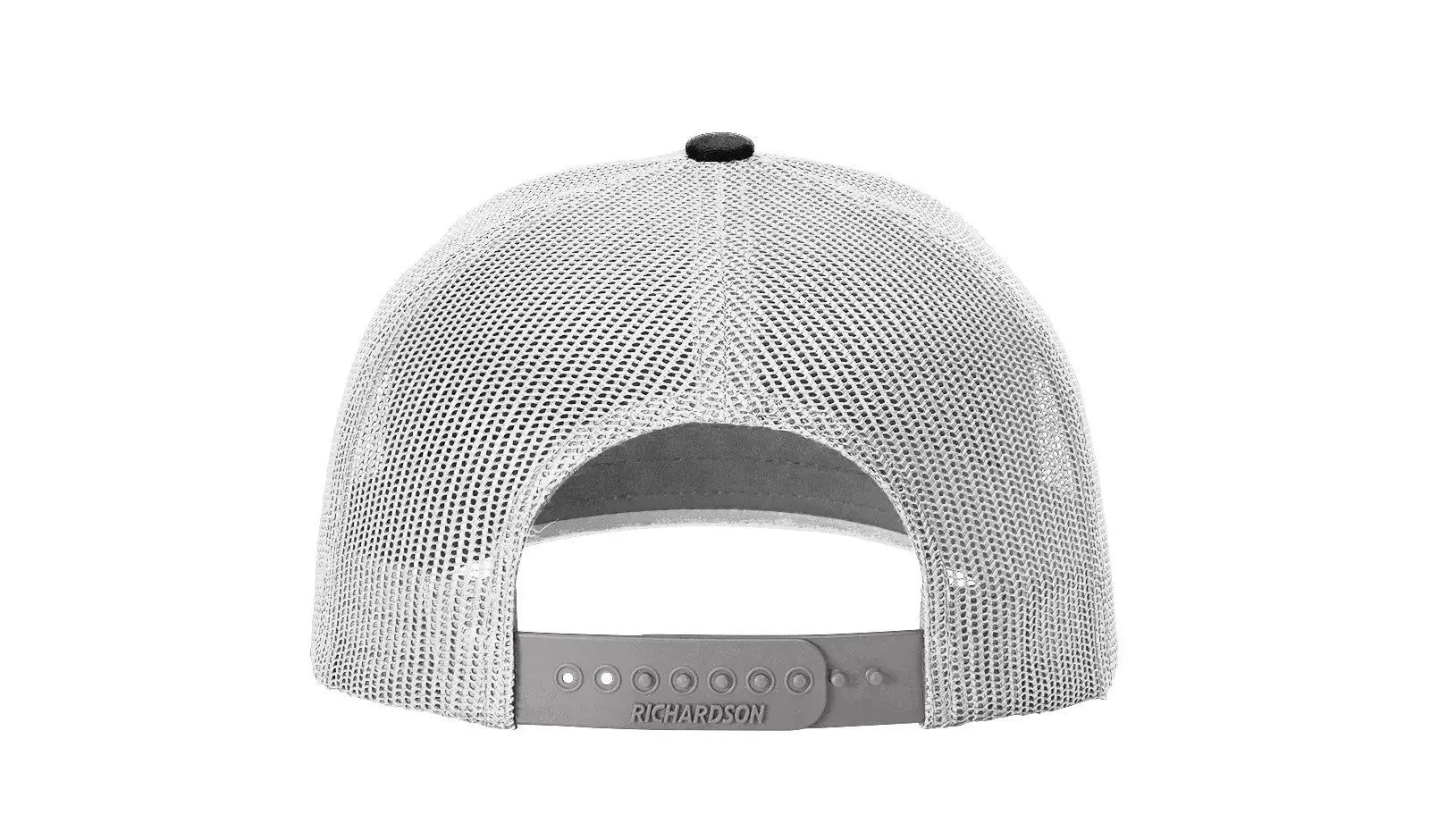 Richardson 163 Laser Cut Five Panel Trucker Cap - Black Light Gray - Osfm