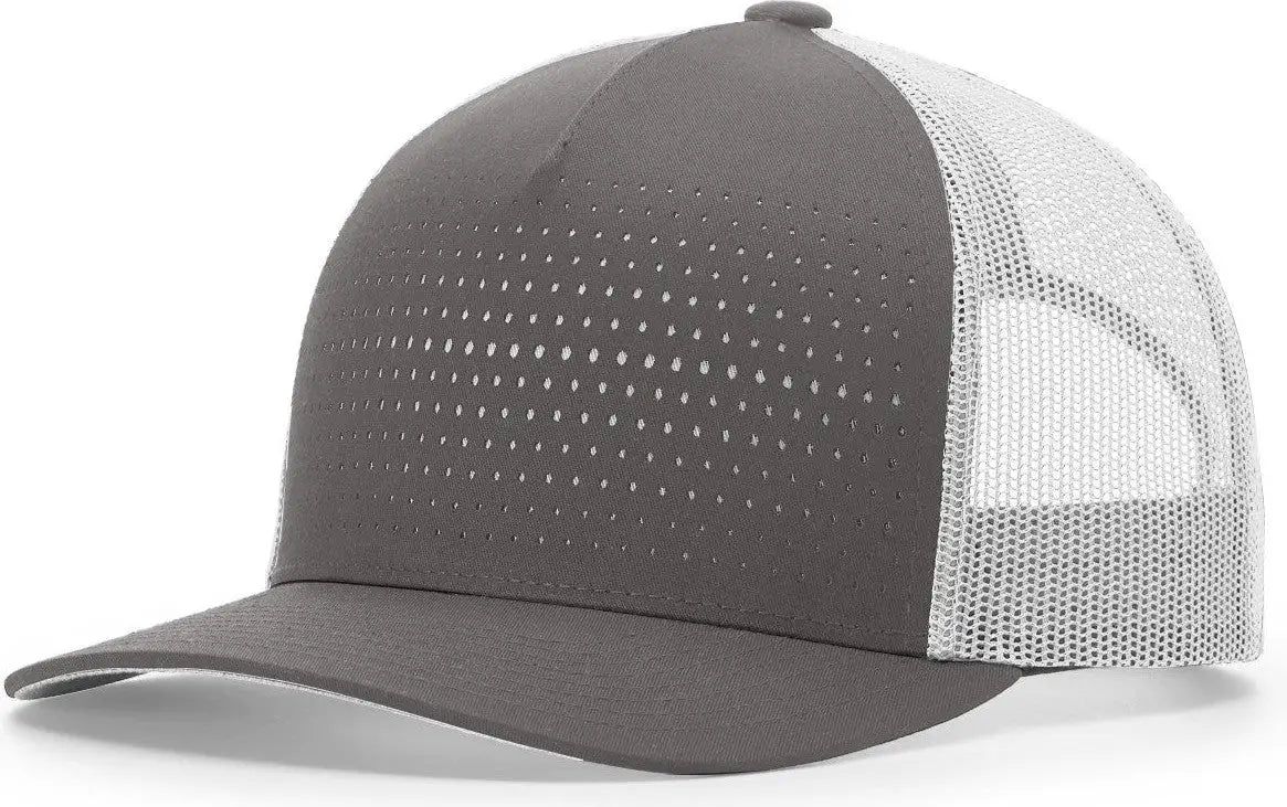 Richardson 163 Laser Cut Five Panel Trucker Cap - Charcoal Light Gray - Dark / Osfm