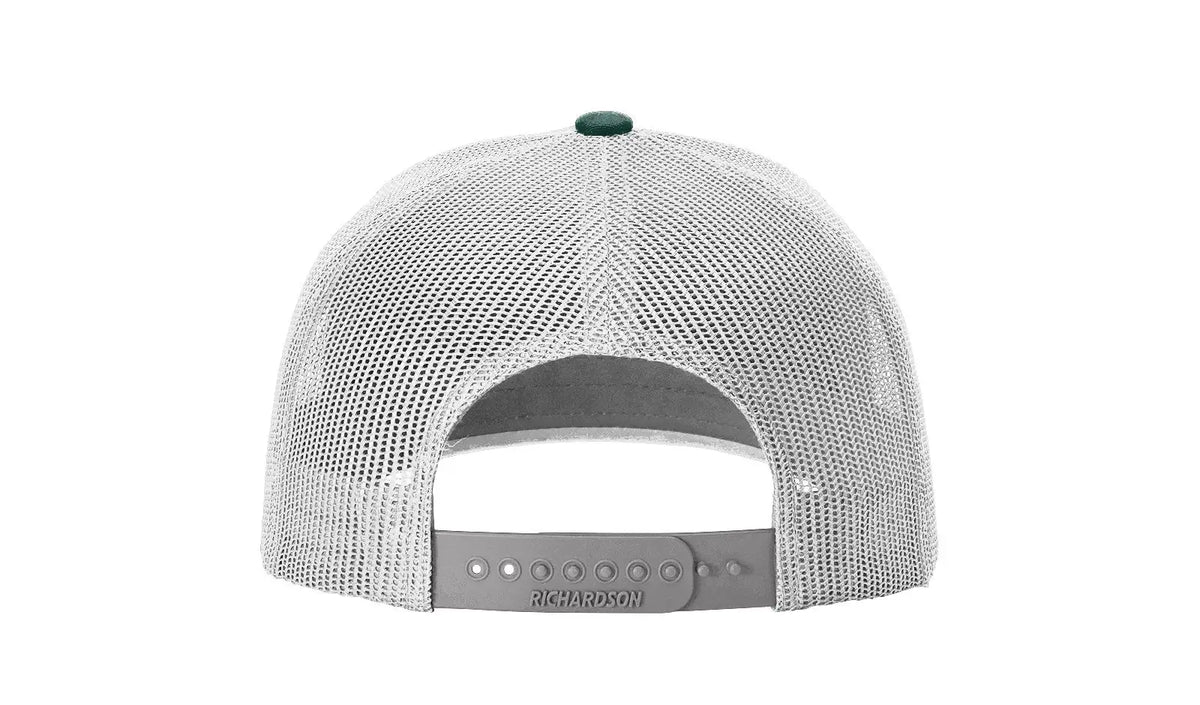 Richardson 163 Laser Cut Five Panel Trucker Cap - Dark Green Light Gray Gr - Forest / Osfm