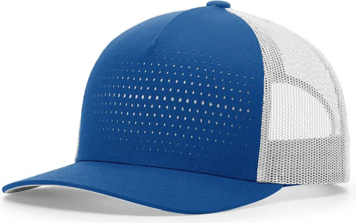 Richardson 163 Laser Cut Five Panel Trucker Cap - Royal Light Gray
