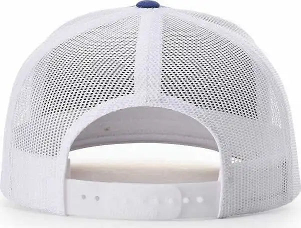 Richardson 163 Laser Cut Five Panel Trucker Caps - Navy Light Gray - Osfm