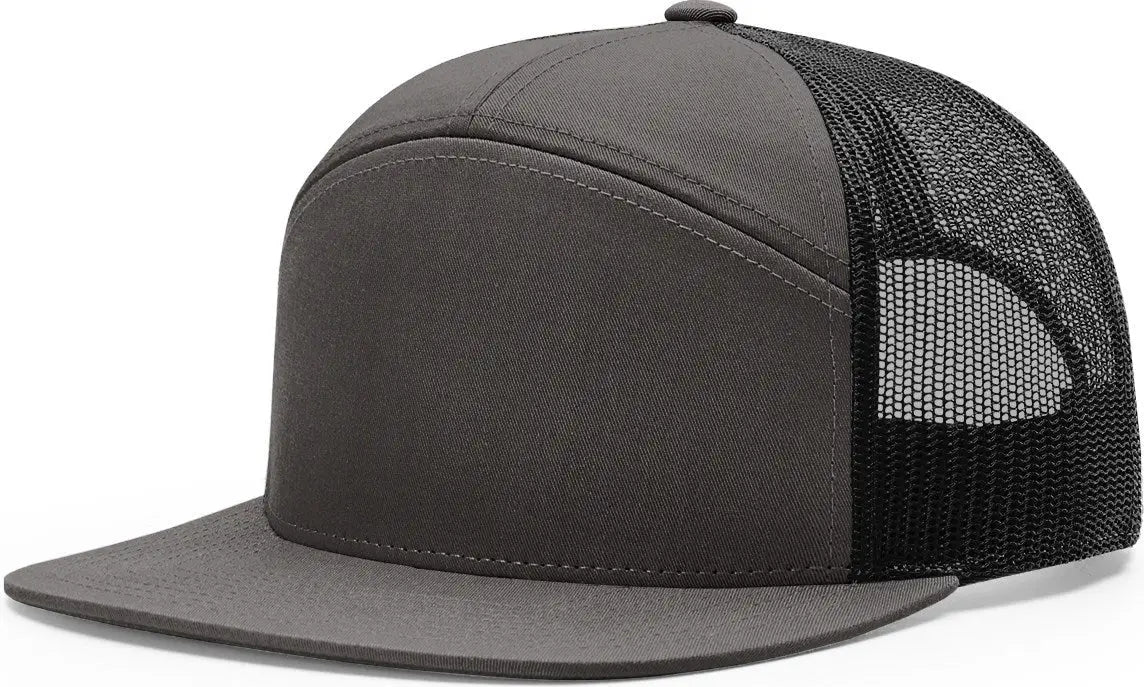 Richardson 168 7 Panel Trucker Cap - Charcoal Black - Dark Gray / Osfm