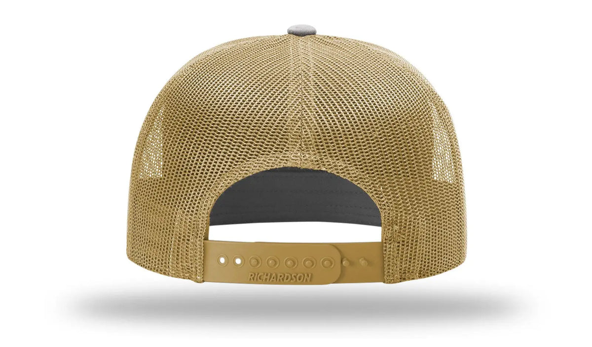 Richardson 168 7 Panel Trucker Cap - Charcoal Old Gold - Dark Gray / Osfm