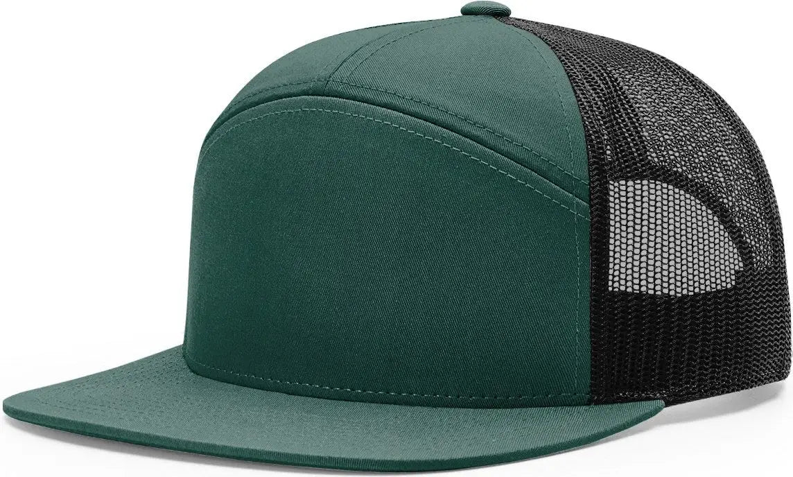 Richardson 168 7 Panel Trucker Cap - Dark Green Black - Forest / Osfm