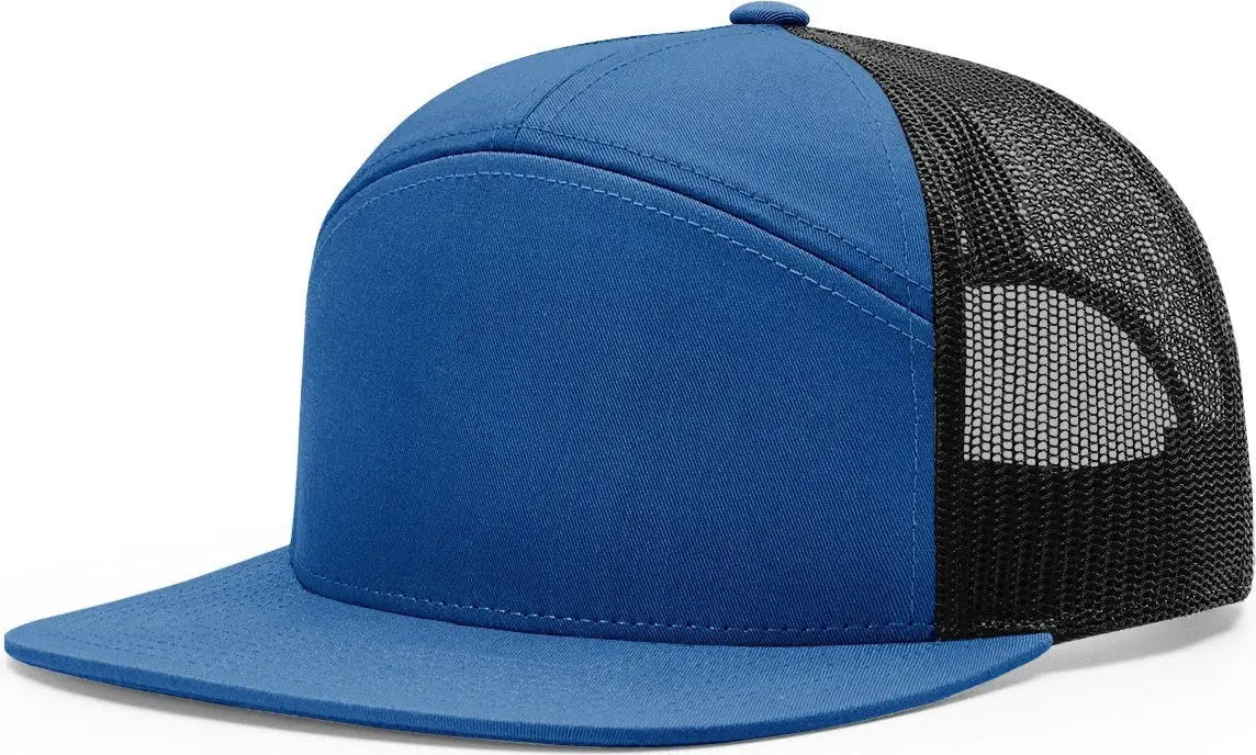 Richardson 168 7 Panel Trucker Cap - Royal Black - Osfm