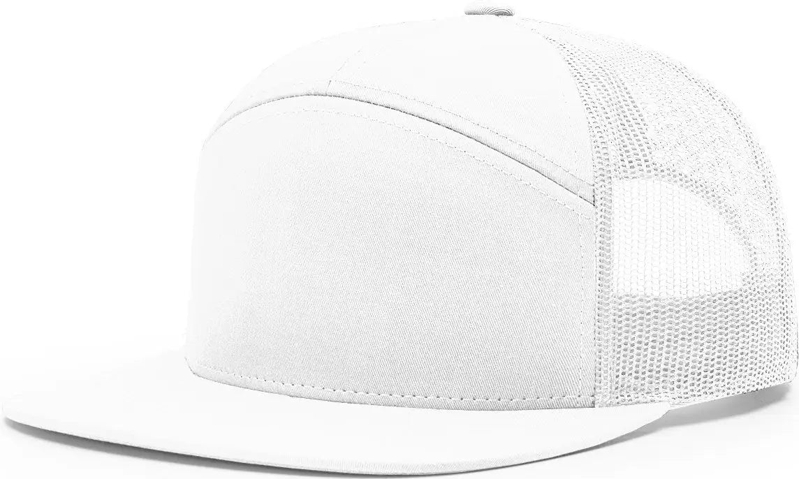 Richardson 168 7 Panel Trucker Cap - White - Osfm