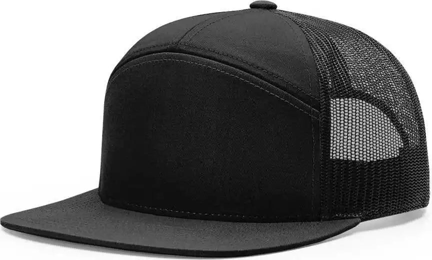 Richardson 168 Seven Panel Trucker Caps Black / Osfm
