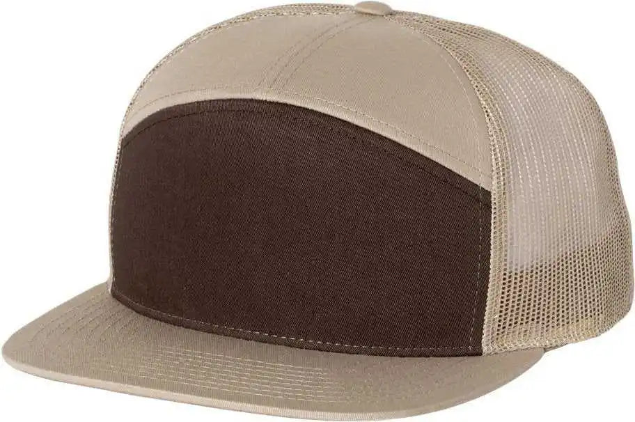 Richardson 168 Seven-panel Trucker Caps - Brown Khaki - Osfm