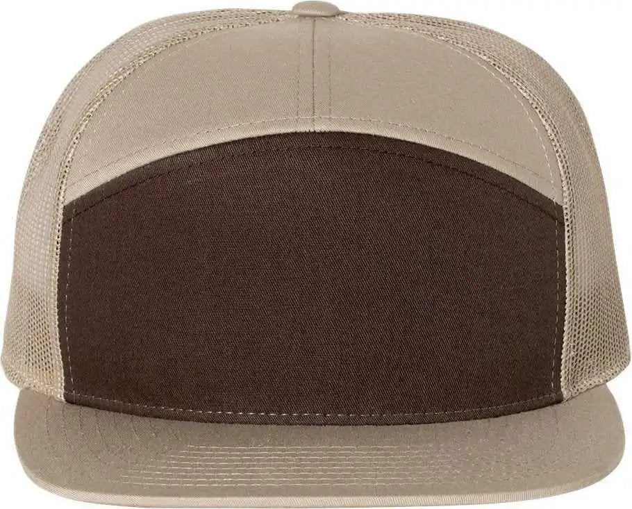 Richardson 168 Seven Panel Trucker Caps Brown Khaki / Osfm