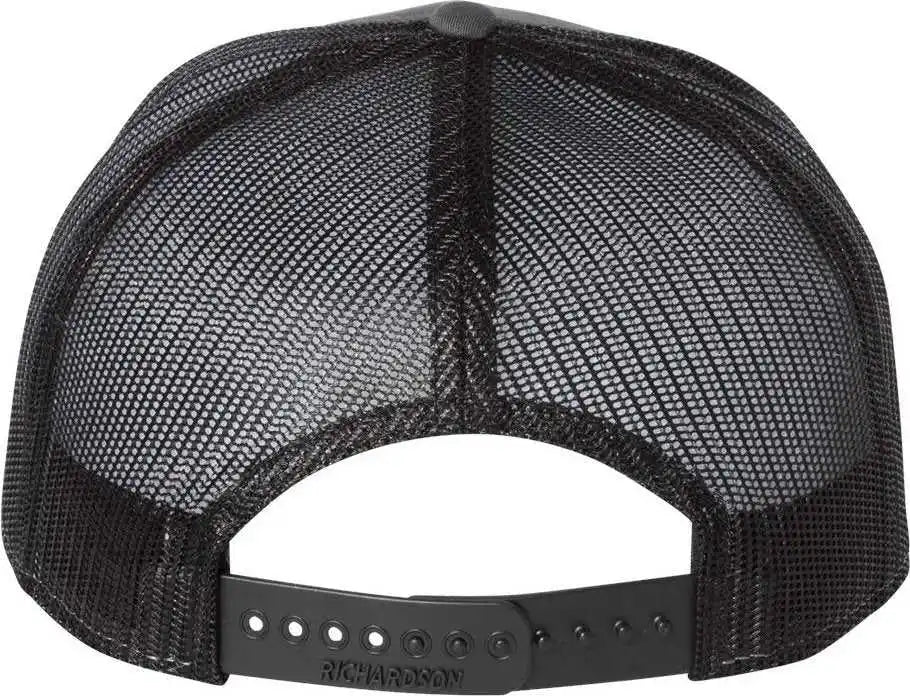 Richardson 168 Seven Panel Trucker Caps Charcoal Black Dark Gray / Osfm