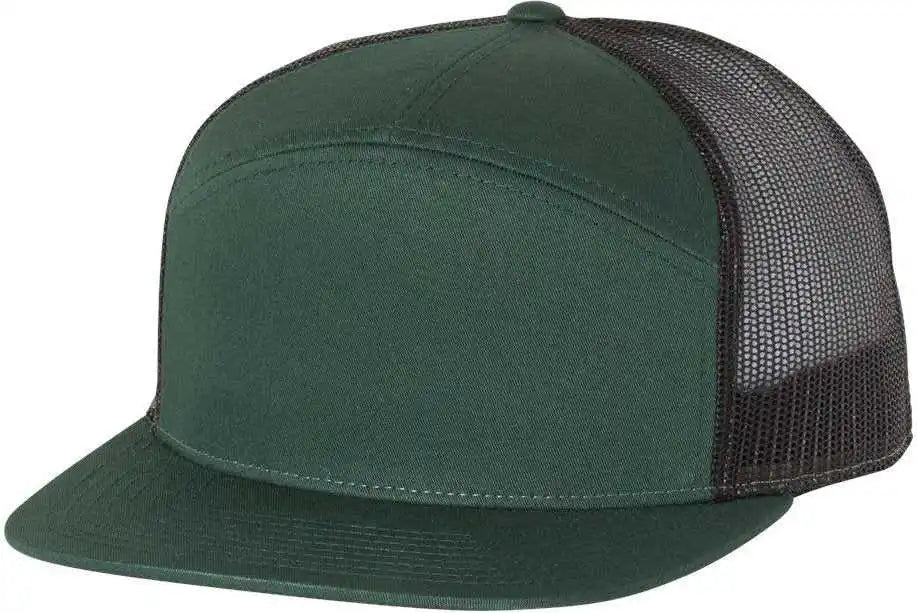 Richardson 168 Seven Panel Trucker Caps Dark Green Black Forest / Osfm