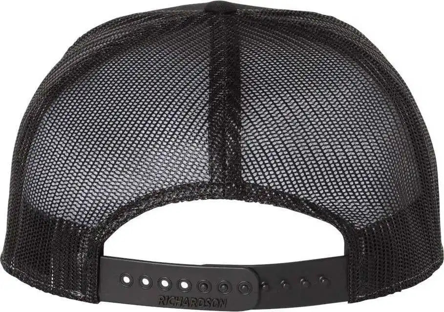 Richardson 168 Seven Panel Trucker Caps Heather Gray Black / Osfm