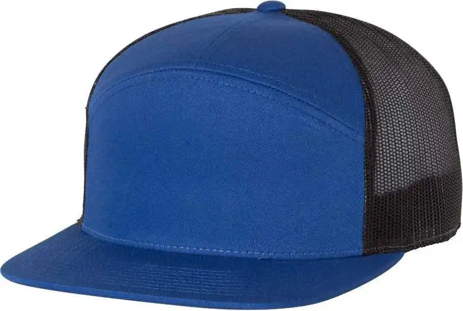 Richardson 168 Seven Panel Trucker Caps Royal Black / Osfm