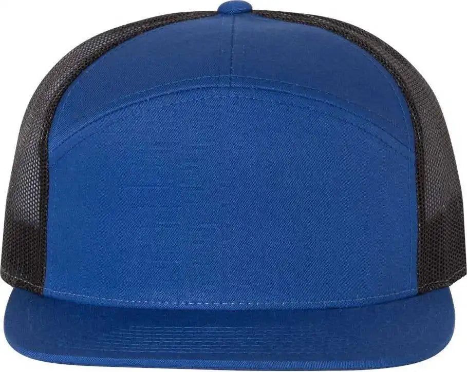 Richardson 168 Seven Panel Trucker Caps Royal Black / Osfm