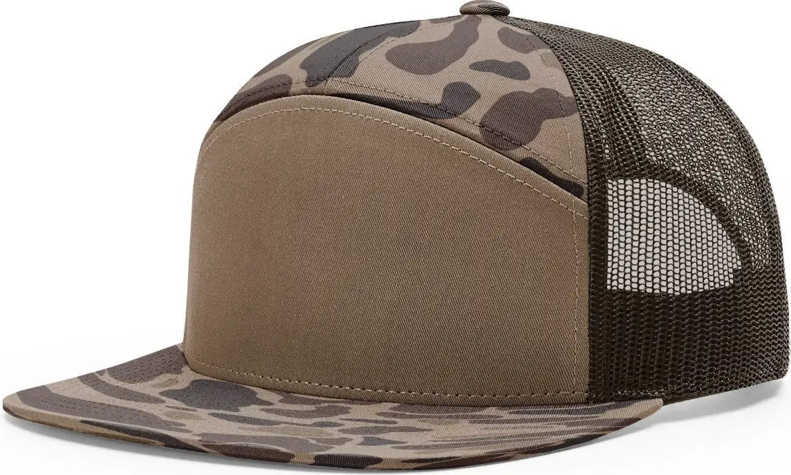 Richardson 168p Printed 7 Panel Trucker Cap - Bark Duck Camo Brown - Osfm