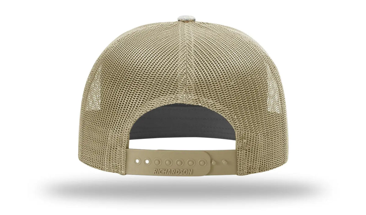 Richardson 168p Printed 7 Panel Trucker Cap - Realtree Advantage Khaki - Osfm